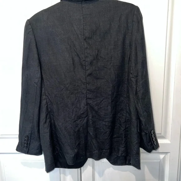 Banana Republic Linen Classic Blazer with Rolled Sleeve Detail Sz 4P - Picture 11 of 13